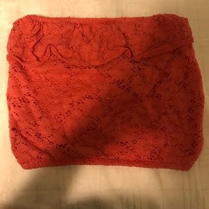 Orange cropped tube top